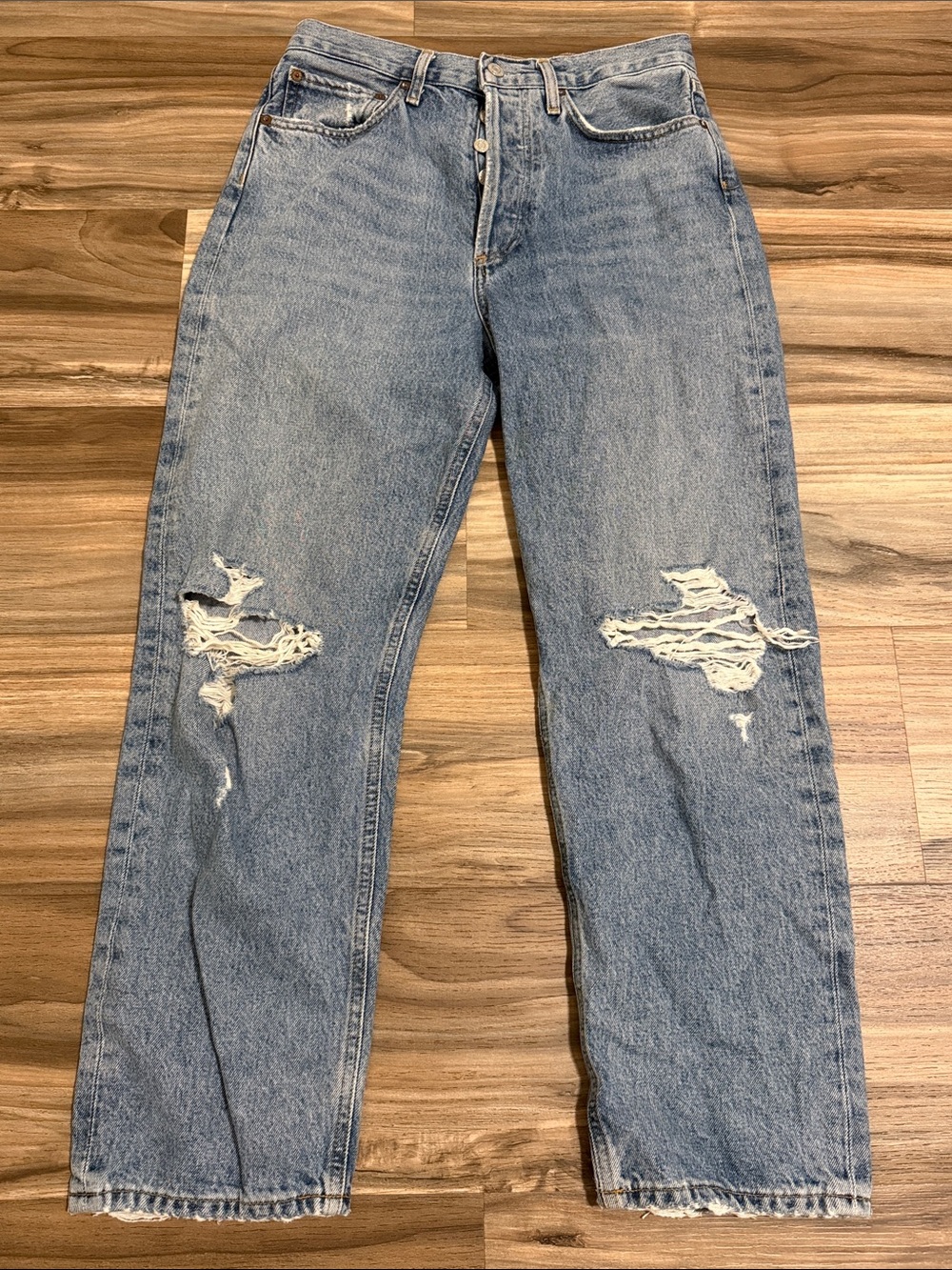 Agolde 90's Crop MID RISE LOOSE STRAIGHT Jeans Sz. 26 Suspend Button Fly